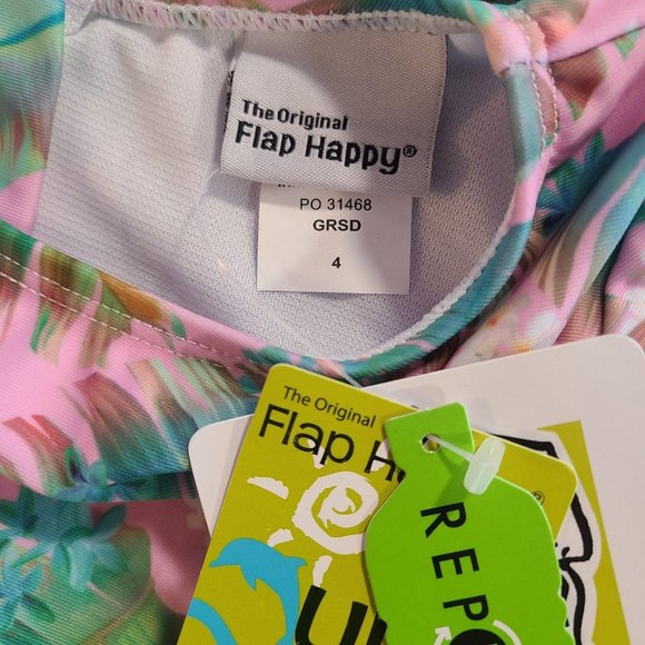 Flap Happy Girls Swimsuit Long Sleeve UPF 50 Charlie Rash Guard Pink SZ 4 NWT - Picture 7 of 8